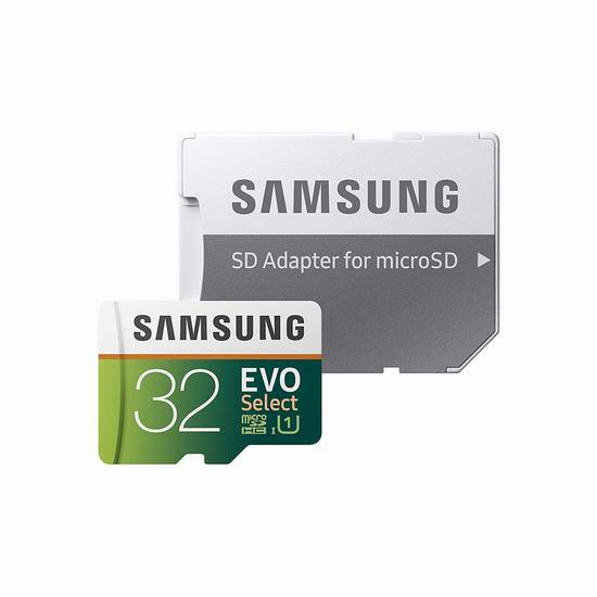  Samsung 三星 EVO Select 32GB microSDXC 闪存卡5折 8.49加元！