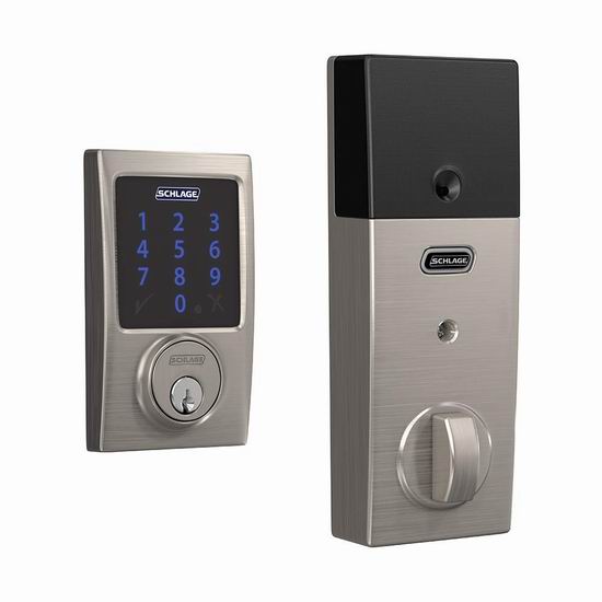  历史新低！Schlage 西勒奇 BE468GBAK CEN 619  Connect Smart 触控式 智能密码门锁5.2折 157加元包邮！