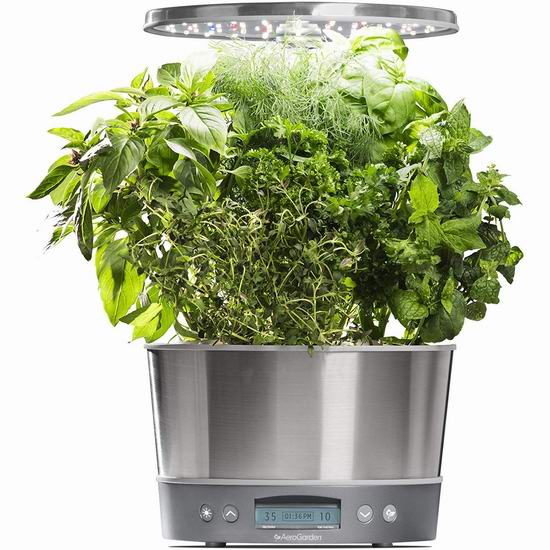  超级白菜！历史新低！AeroGarden Harvest Elite 360 室内苗圃小花园及种子套装1.7折 41.15加元包邮！