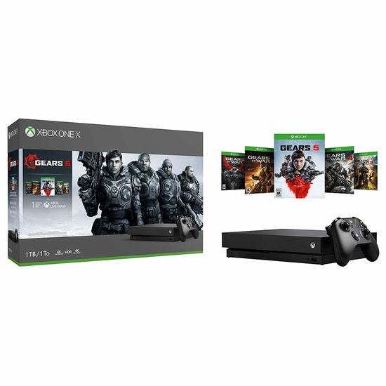  历史新低！Xbox One X 1TB 家庭娱乐游戏机+《Gears 5 战争机器5》套装 378加元包邮！另有《NBA 2K20》、《Star Wars Jedi》同价！