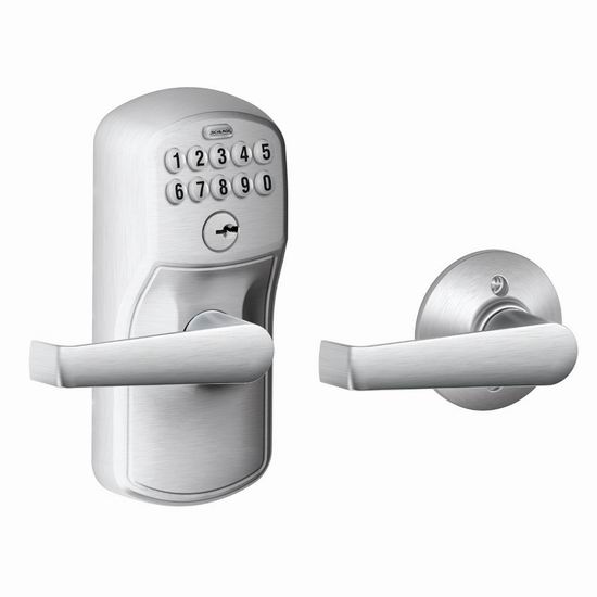  Schlage 西勒奇 FE575 PLY 自动上锁 家用电子密码门锁5.4折 145.58加元包邮！