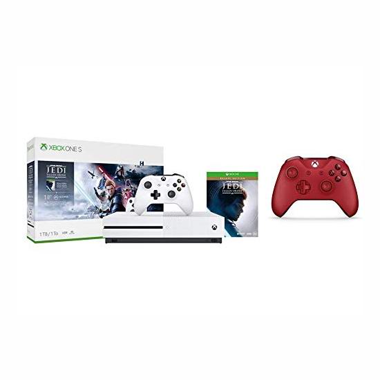  历史新低！Xbox One S 1TB 家庭娱乐游戏机+《星球大战 绝地：殒落的武士团》+红色游戏手柄套装  249.95加元包邮！