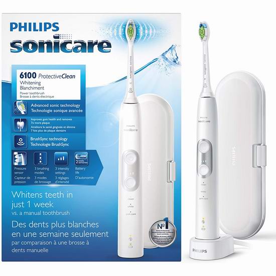  Philips 飞利浦 Sonicare HX6877/21 声波震动电动牙刷 7.2折 108加元包邮！