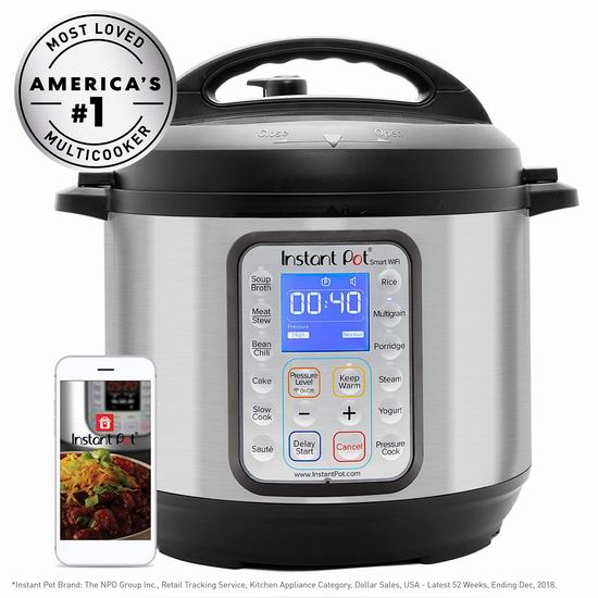  Instant Pot Smart WiFi 6夸脱 智能电压力锅6.5折 129.99加元包邮！