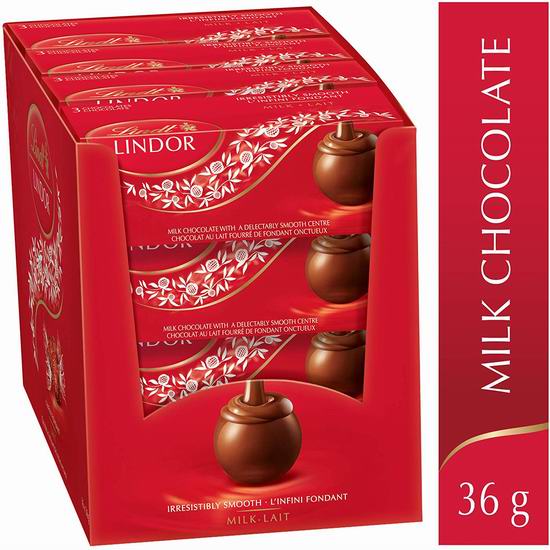  历史新低！Lindt 瑞士莲 Lindor 软心牛奶巧克力（48粒, 576克）5.9折 16.99加元！