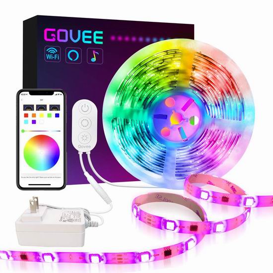  节礼周头条：精选多款 Govee LED 智能遥控彩色灯条5.6折起！低至16.99加元！