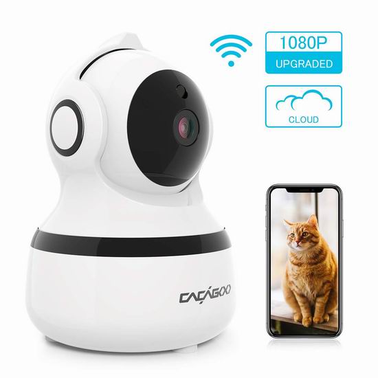  CACAGOO 1080P 无线Wi-Fi安全监控摄像头 29.99加元！