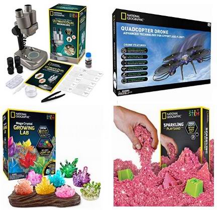  金盒头条：精选多款 National Geographic 国家地理 显微镜、平衡石、粘液实验室、生长晶体、无人机、金属探测器等益智玩具5.2折起！