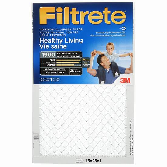  金盒头条：精选多款 Filtrete 家庭空调暖气炉过滤网7折起！3M旗下产品！