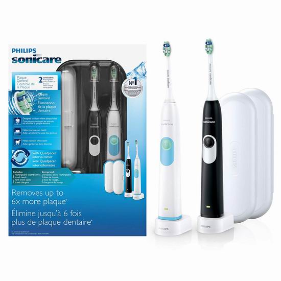  Philips 飞利浦 Hx6252/86 Sonicare 电动牙刷2件套5折 99.99加元包邮！