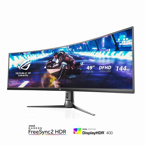  ASUS ROG Strix XG49VQ 49英寸 144Hz刷新率 曲面电竞显示屏 1011.34加元，原价 1199.99加元，包邮