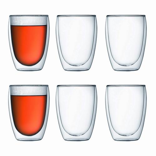  丹麦 Bodum 12盎司 双层隔热玻璃杯 6件套 38.98加元，原价 55.97加元，包邮