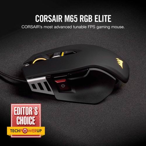  Corsair 海盗船 M65 RGB 游戏鼠标 7.8折 69.99加元（2色可选），原价 89.99加元，包邮