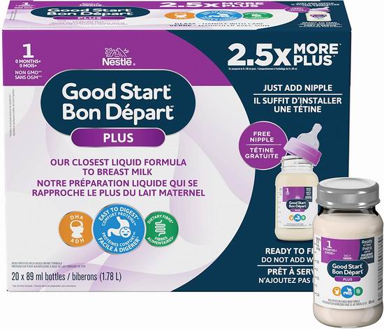  Nestlé Good Start 1段/2段婴儿液体配方奶粉 16x250 毫升 37.98加元，原价 47.97加元，包邮