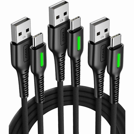  INIU USB C 充电线缆/数据线3件套 9.44加元（原价 23.99加元）