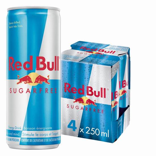  Red Bull 红牛无糖能量饮料4罐装 7.09加元