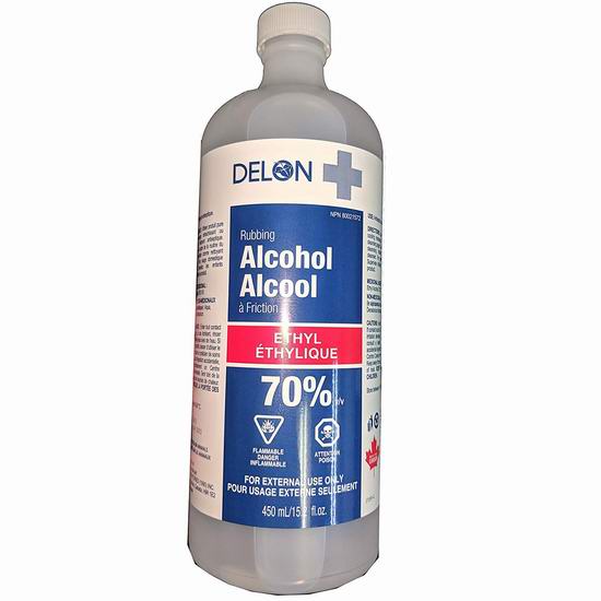  补货！Delon+ Rubbing 70%医用消毒酒精450ml装 2.51加元！
