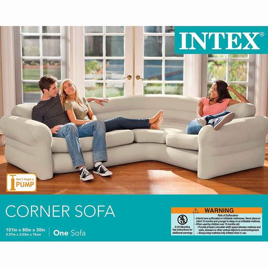  Intex 便携式快速充气转角沙发套装5.4折 127.65加元包邮！