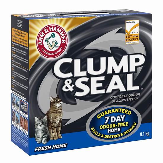  历史最低价！ARM & HAMMER Clump & Seal 除臭猫砂（9.1公斤）4.4折 7.12加元！