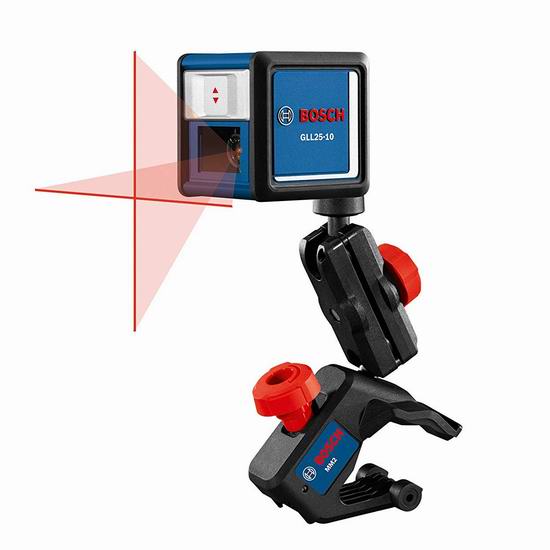 历史新低！Bosch 博世 GLL25-10 30英尺 十字线激光水平仪4.5折 44.94加元包邮！配送多功能固定架！