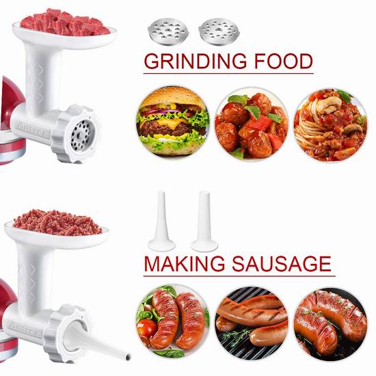 白菜价！ANTREE KitchenAid 厨师机专用 绞肉/灌肠通用配件2.8折 15.59加元包邮！