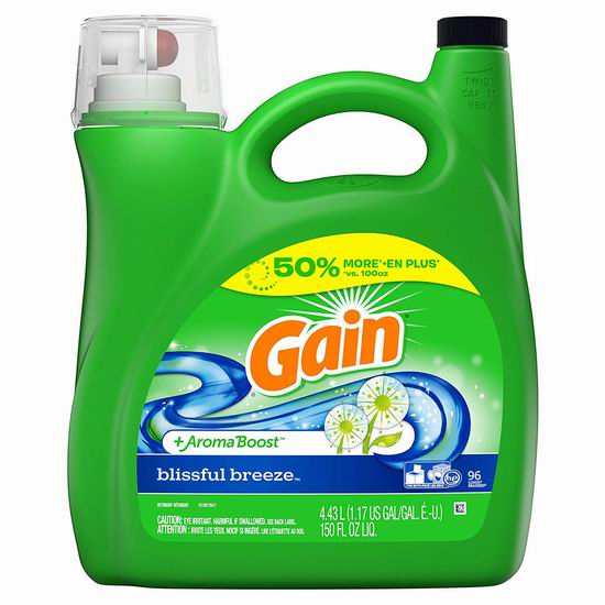  Gain 增强香型 浓缩洗衣液（4.43升、96缸） 11.4加元！