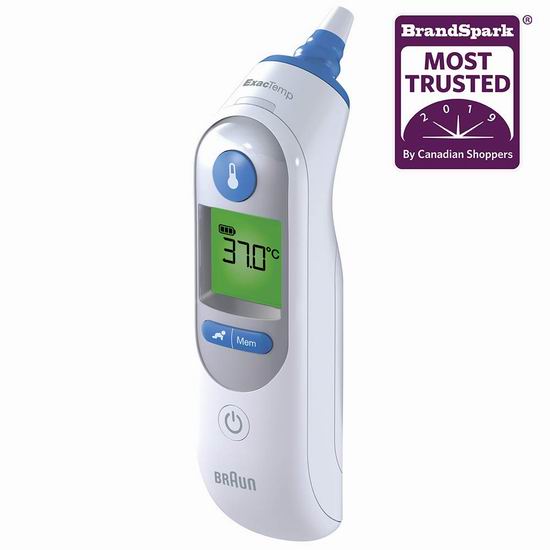  Braun 德国博朗 IRT6520CA ThermoScan 7 耳温枪6.1折 60.66加元！Shoppers同款促销价89.24加元！