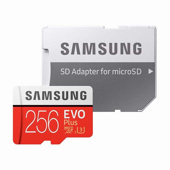  SanDisk 闪迪 MB-MC256GA/EU EVO Plus 256GB超大容量 TF(Micro SDHC)储存卡5.4折 54.43加元包邮！送TF转SD适配器！