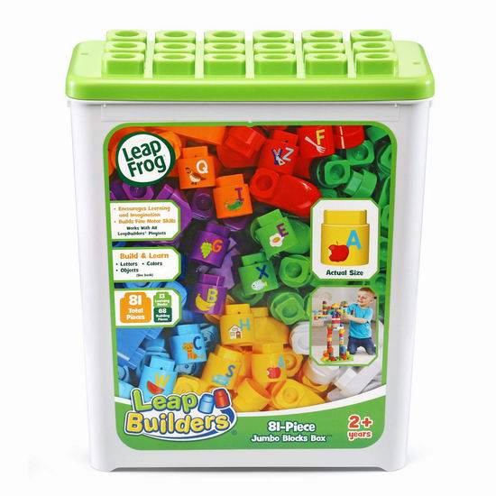  历史新低！LeapFrog LeapBuilders 数字字母 幼儿益智拼搭积木（81pcs）13.77加元！英法双语可选！