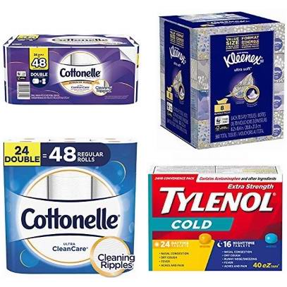  金盒头条：精选多款 Kleenex、Cottonelle、Tylenol、Clorox 等品牌卫生纸、厨房用纸、消毒湿巾、面巾纸、感冒药、胃药、糖浆等6.9折起！