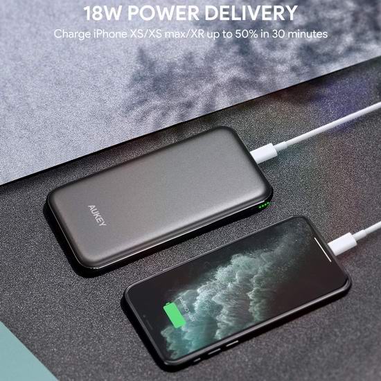  AUKEY 10000mAh 18W USB-C 超便携充电宝 25.99加元包邮！