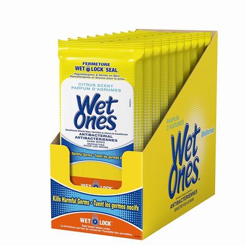  Wet Ones 抗菌湿纸巾（20张x10包）4.6折 13.7加元！
