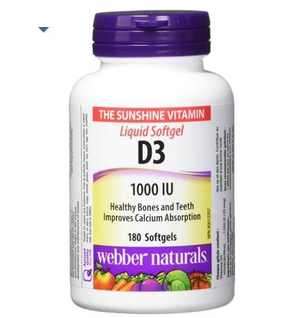  Webber Naturals 维生素D3 助吸收钙  5.2加元，原价 6.29加元