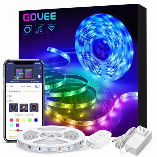  精选多款 Govee LED 智能遥控彩色灯条 8.5折起+最高立减8加元，折后低至 17.41加元