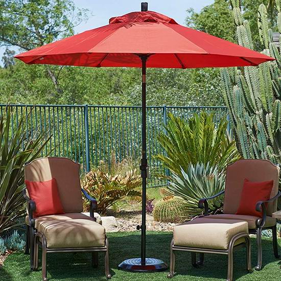  超级白菜！California Umbrella 9英尺豪华可倾斜庭院遮阳伞1.5折 40.59加元包邮！