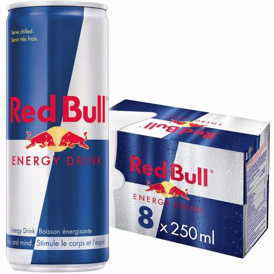  历史新低！Red Bull 红牛能量饮料8罐×250毫升 11.9加元！
