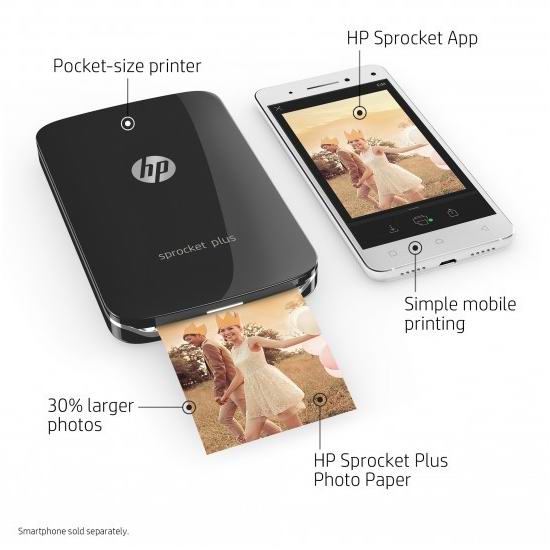  白菜价！历史新低！HP 惠普 Sprocket Plus 便携式自拍伴侣 口袋照片打印机2.8折 55.99加元包邮！