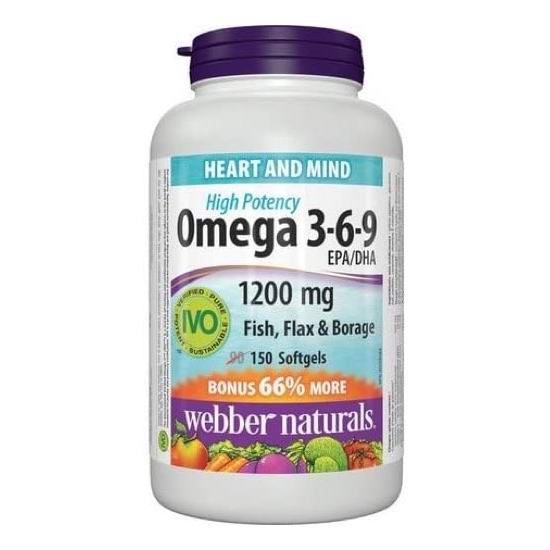  Webber Naturals Omega 3-6-9复合鱼油软胶囊（150粒）6.1折 10.9加元！