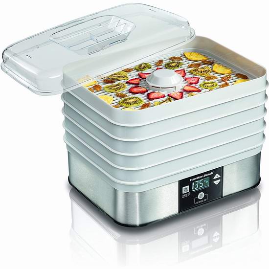  Hamilton-Beach 32100C 零食神器 家用食物烘干脱水机/干果机5.4折 59.99加元包邮！