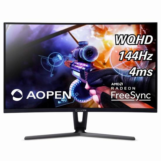  金盒头条：历史新低！AOPEN 32HC1QUR Pbidpx 31.5英寸 1800R 曲面屏 护眼 游戏显示器6.1折 299.99加元包邮！