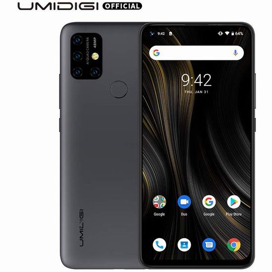  UMIDIGI Power 3 6.53英寸 超长待机 双卡双待 解锁版智能手机（4GB+64GB） 220.99加元限量特卖并包邮！3色可选！