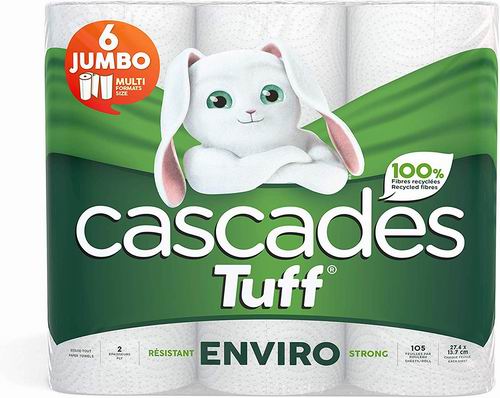 Cascades Tuff 环保厨房纸/擦手纸 105×6卷 5.99加元，原价 7.99加元