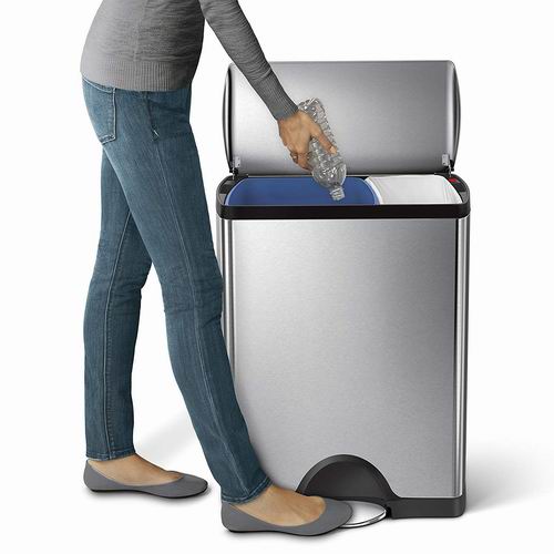  被誉为“厨卫界的苹果”！Simplehuman 不锈钢垃圾桶 7.6折 149.99加元，原价 196.99加元，包邮