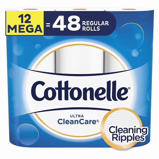  Cottonelle Ultra Cleancare 12超大卷 超软超强卫生纸 12.33加元！