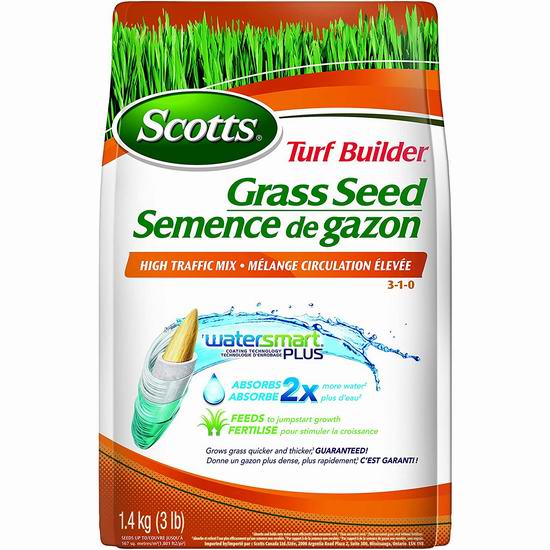  Scotts 12688 Turf Builder 1.4公斤草种籽 19.49加元！