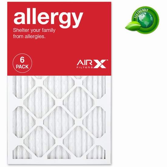  AIRx Filters Allergy MERV 11 空调暖气炉过滤网（16x25x1英寸 6件套） 47.57加元包邮！