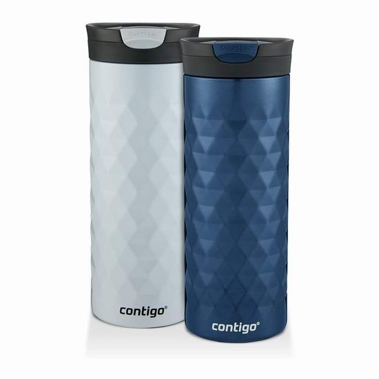 Contigo 康迪克 SnapSeal Kenton 20盎司 双层不锈钢保温杯2件套 23.88加元！