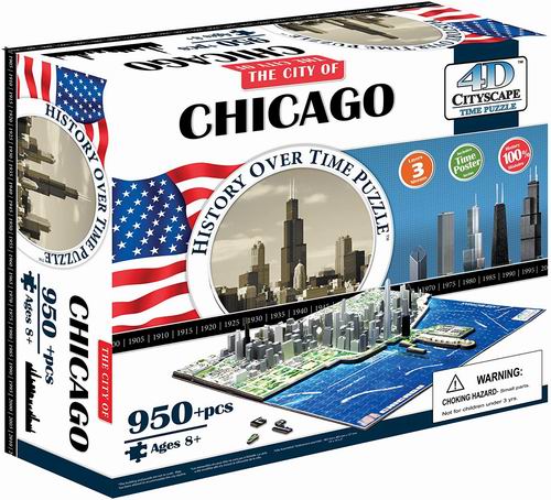  4D Cityscape CTY-4D104 芝加哥城市景观时间拼图 52加元+包邮！