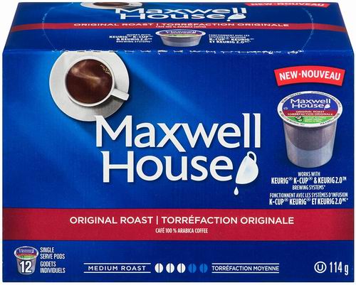  Maxwell House原味烤咖啡胶囊12×6杯 28.39加元，原价 41.88加元