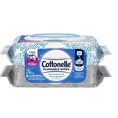  Cottonelle Freshcare 可冲马桶湿巾纸（84张） 5.39加元！